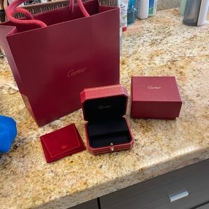 Cartier rings case, box, shopping bag